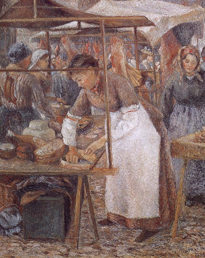Camille Pissarro woman selling pork